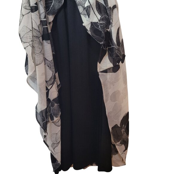 J.B.S.  Womens Floral Sleeveless Tea Lenght Dress Size M Black & Gray - Picture 4 of 11